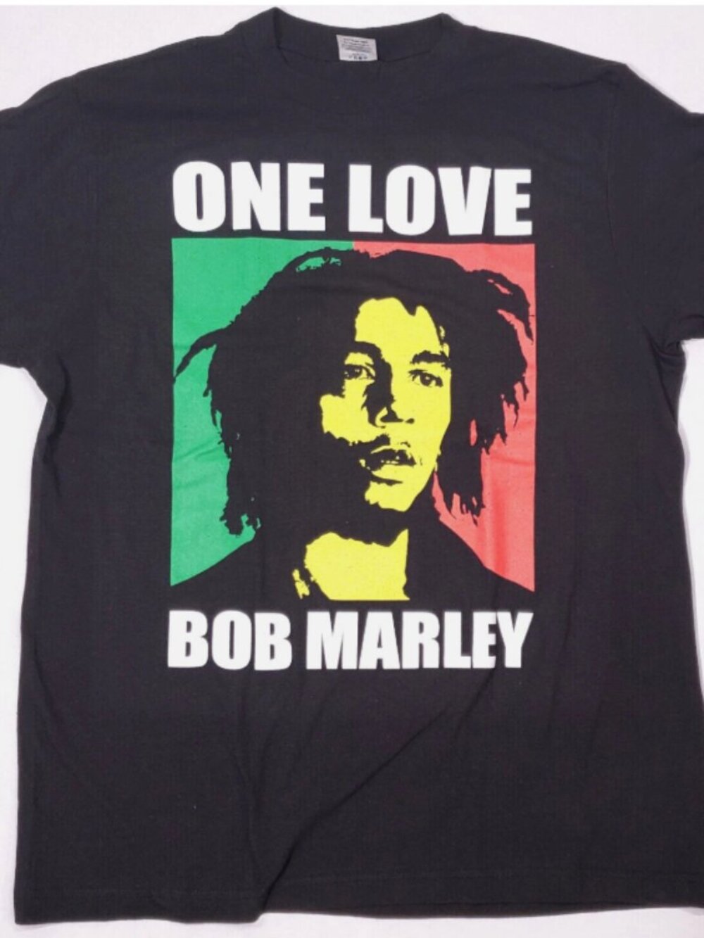 rare BOB MARLEY ONE LOVE Rasta Reggae Legend Tee 100% Cotton Men's Black New xxl